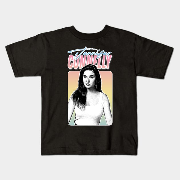 Jennifer Connelly // Retro Style Fan Design Kids T-Shirt by DankFutura